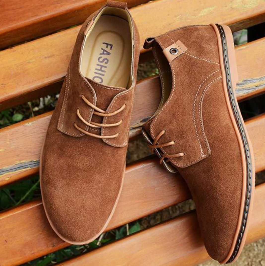 Men's Vegan Suede Lace-Up Oxford Shoes