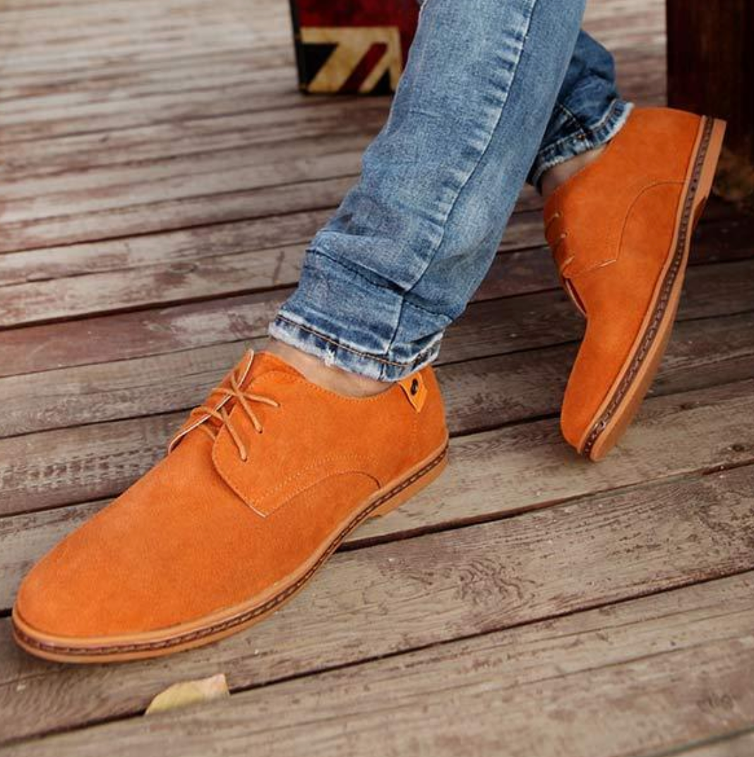 Men's Vegan Suede Lace-Up Oxford Shoes