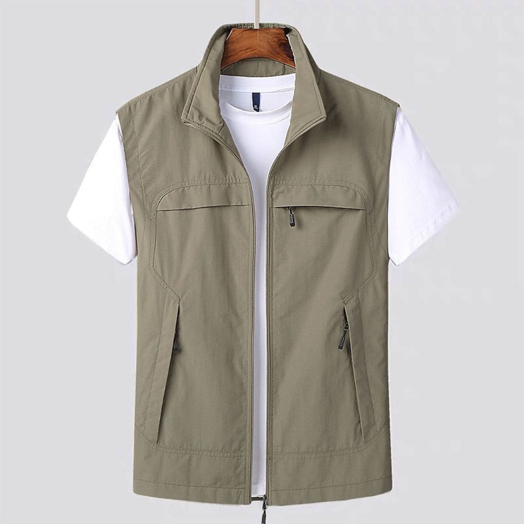Stand Collar Zip Vest - Breathable & Quick-Drying