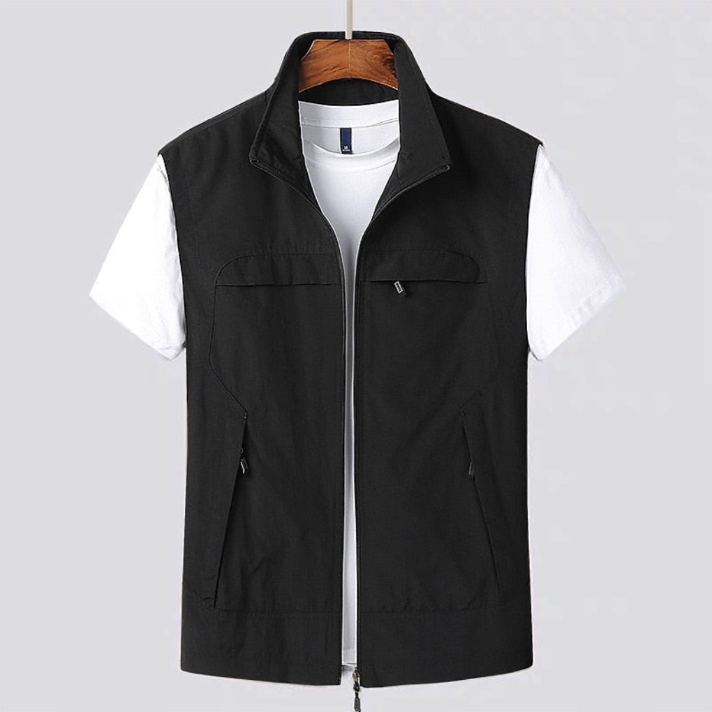 Stand Collar Zip Vest - Breathable & Quick-Drying