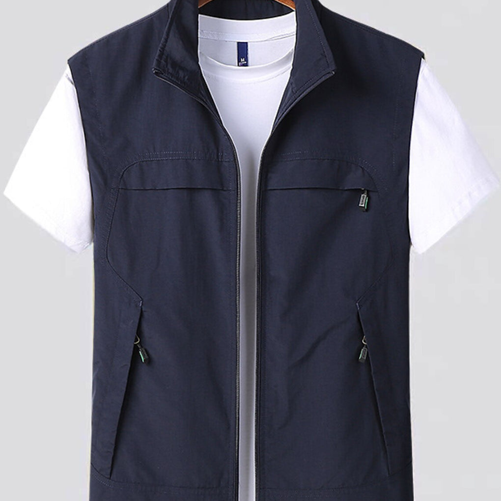 Stand Collar Zip Vest - Breathable & Quick-Drying