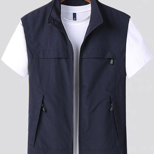 Stand Collar Zip Vest - Breathable & Quick-Drying