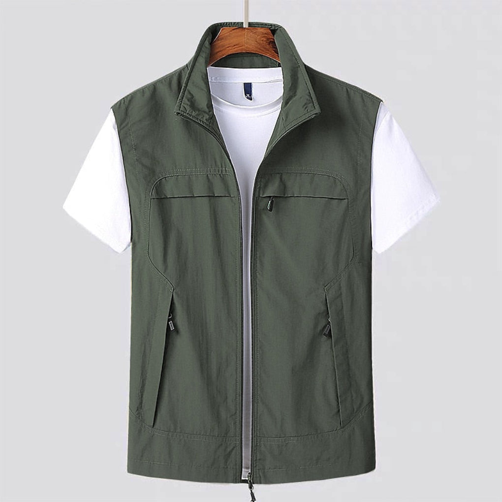 Stand Collar Zip Vest - Breathable & Quick-Drying