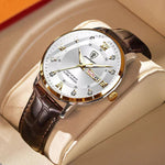 Men's Waterproof Luminous Watch – Classic Stainless Steel Design with Glow-in-the-Dark Display