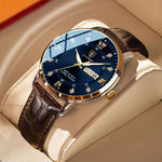 Men's Waterproof Luminous Watch – Classic Stainless Steel Design with Glow-in-the-Dark Display