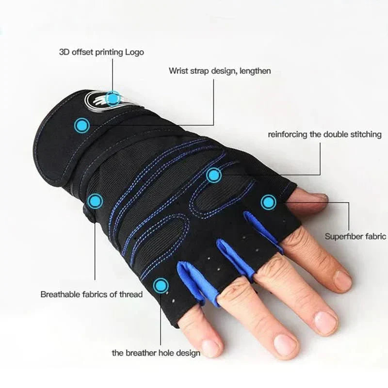 Grip Gloves with Wrist Support for Workouts and Cycling