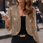 Shimmer Sequin Open Front Jacket