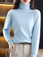Women's Slim Knit Pure Cashmere Turtleneck Sweater