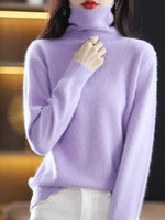 Women's Slim Knit Pure Cashmere Turtleneck Sweater