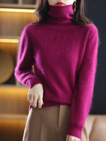 Women's Slim Knit Pure Cashmere Turtleneck Sweater