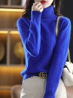 Women's Slim Knit Pure Cashmere Turtleneck Sweater