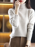 Women's Slim Knit Pure Cashmere Turtleneck Sweater