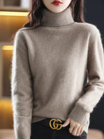 Women's Slim Knit Pure Cashmere Turtleneck Sweater